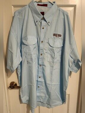 Ole Red Light Blue Fishing/Outdoor Button-Down Shirt,size 2xL